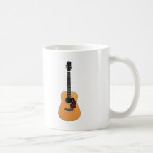 Acoustic Guitar vertical Coffee Mugs