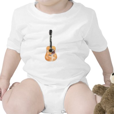Acoustic Guitar vertical distressed Baby Creeper