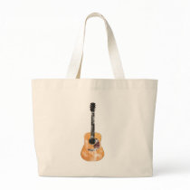 Acoustic Guitar vertical distressed Canvas Bags