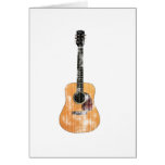 Acoustic Guitar vertical distressed Greeting Card