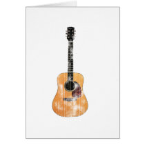 Acoustic Guitar vertical distressed Greeting Card