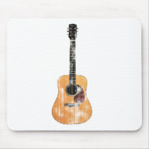 Acoustic Guitar vertical distressed Mouse Pads