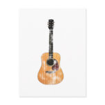 Acoustic Guitar vertical distressed Postcards