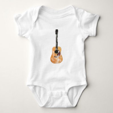 Acoustic Guitar vertical distressed T-shirts