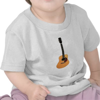 Acoustic Guitar vertical Tee Shirts