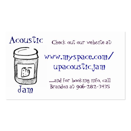Acoustic Jam Buisness Cards Business Card (front side)