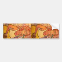 acoustic rock girl art bumper sticker