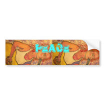 acoustic rock girl Peace art Bumper Stickers