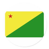 Acre, Brazil Flag Round Stickers