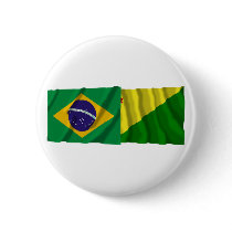 Acre & Brazil Waving Flags buttons by Vexillophile Acre & Brazil Waving Flags buttons
