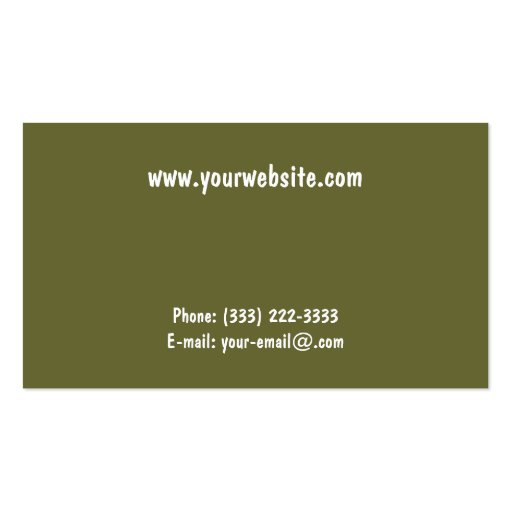 Across the Meadow Business Card Templates (back side)