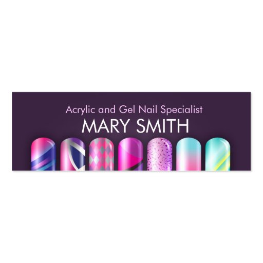 Acrylic and Gel Nail Specialist Business Card (front side)