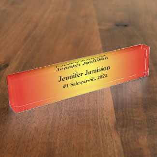 Acrylic Desk Nameplate, #1 Salesperson