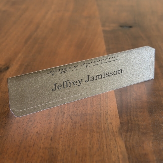 Acrylic Desk Nameplate, Chrome Gradient Design