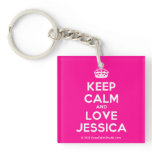 [Crown] keep calm and love jessica  Acrylic Keychains