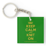 [Knitting crown] keep calm and knit on  Acrylic Keychains