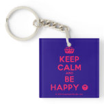 [Crown] keep calm and be happy [Smile]  Acrylic Keychains