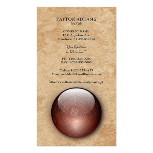 Acrylic Vision Jewel Vertical Business Card (front side)