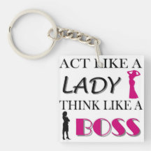 Act Like A Lady Think Like A Boss Key Chain Acrylic Keychains