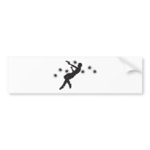 Action hero in gun fight silhouette bumper sticker