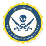 Action Not Words - Latin- Acta Non Verba Round Stickers