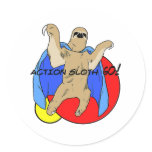 Action Sloth Colored Sticker