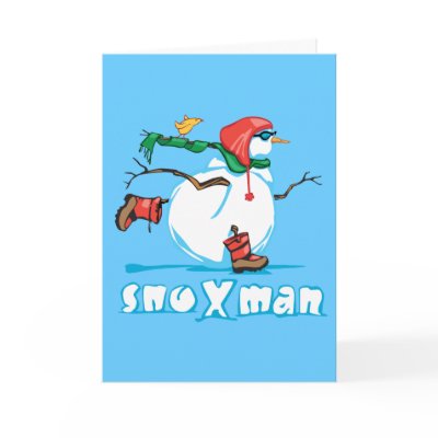 Action Snowman Greeting Card by achristmastrail