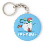Action Snowman Key Chain