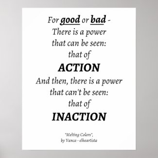 Action vs Inaction quote - poster