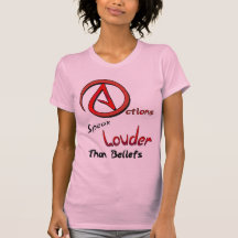 Actions Speak Louder than Beliefs, Atheist Symbol Shirts