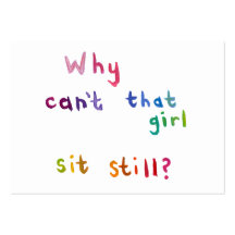 Active girls can't sit still busy women fun art business card