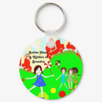 Active Moms Logo Buttons keychains