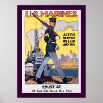 Active Service on Land and Sea Print
