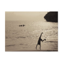 active silhouette postcard