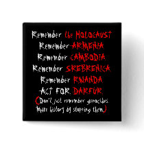 Activism: Don't just remember genocides... buttons