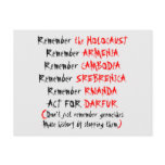 Activism: Don't just remember genocides... Post Card