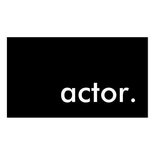 actor. business card (front side)