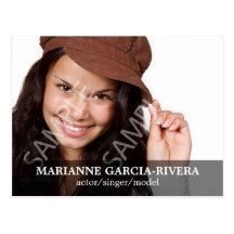 Actor Double Headshot Transparent Panel Postcards