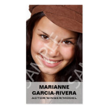 Actor Headshots White Transparent Panel Business Card