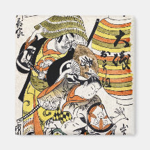 Actor japonés fresco del kabuki del guerrero del u imán de frigorifico