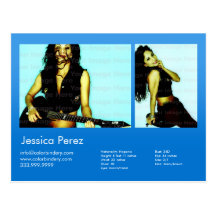 Actor & Model 2 Shot Blue Headshot Comp Postcards
