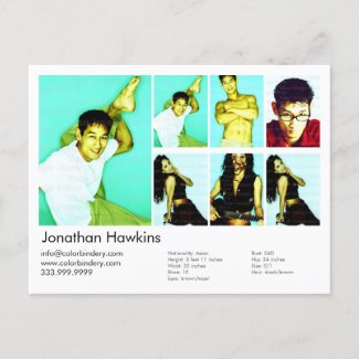 Actor/Model Headshot Card postcard
