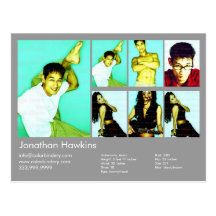 Actor/Model Light Grey Headshot Card Post Card