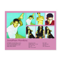 Actor & Model Pink Headshot Comp postcards