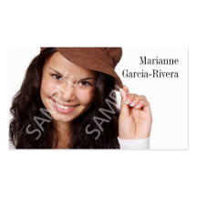 Actor Subtle Floral Headshot Business Cards