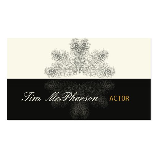 Actor Trendy Peacock Feathers Business Card Template