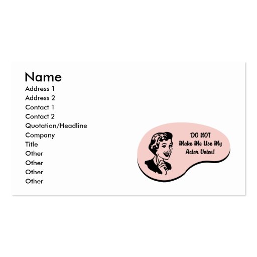 Actor Voice Business Card