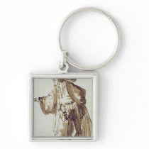 Actor with a Broad-rimmed Hat Key Chain