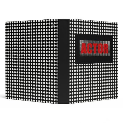 Actor With "Lights"--Circles, Black, White, Red Vinyl Binders by birdy27
