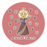Actress Princess Round Stickers